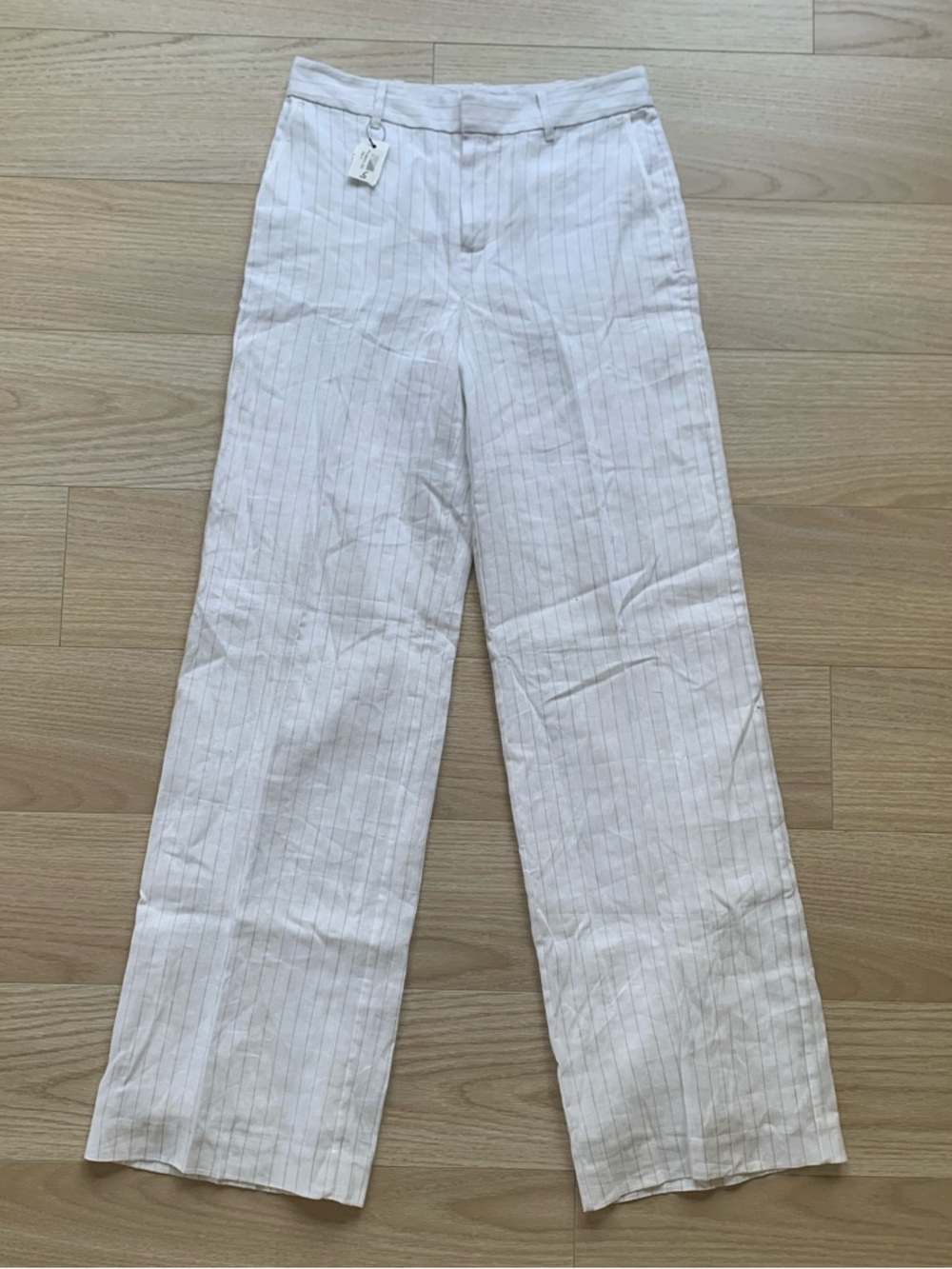 Equipment White Linen Pinstripe Trousers NWT Size 4